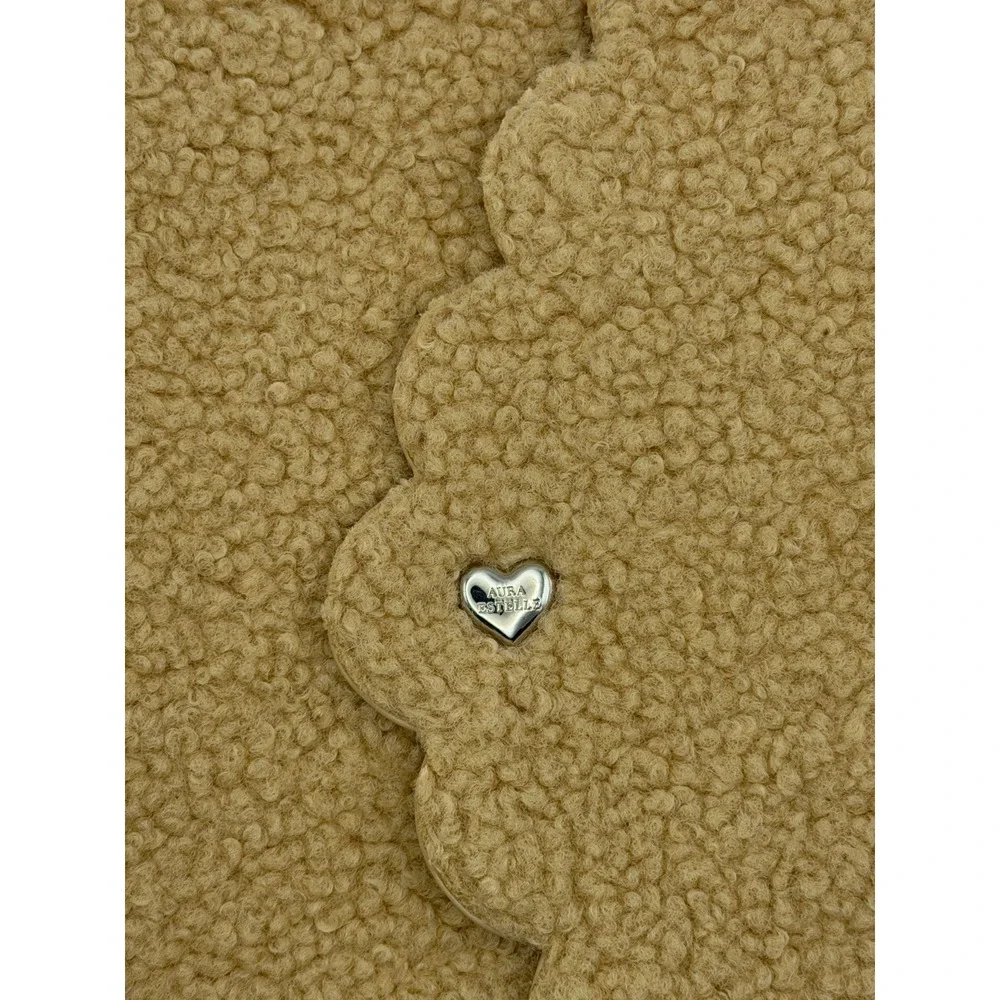 Aura Estelle A5 Wide Cloud Planner Sherpa Beige 6 Ring Binder Teddy Shearling